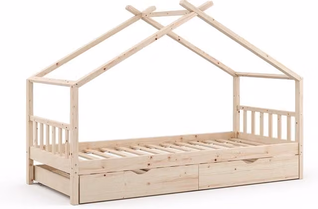 Letto montessori bambini Design Legno 90x200 cm con letto per ospiti Vitalispa