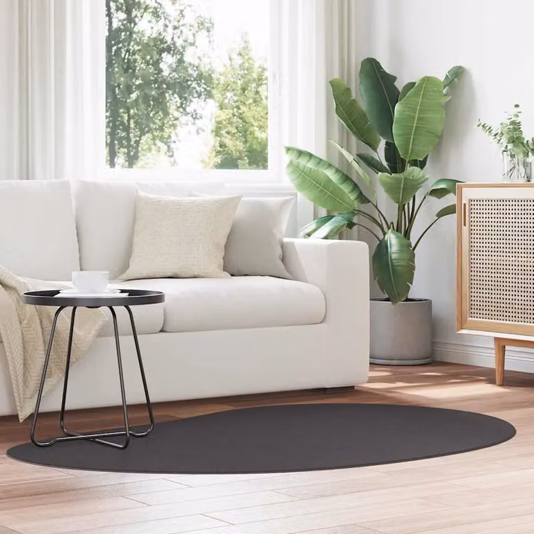 Tappeto moderno vidaXL HUARTE Antracite in poliestere, lavabile e antiscivolo, L: 120 cm x P: 170 cm