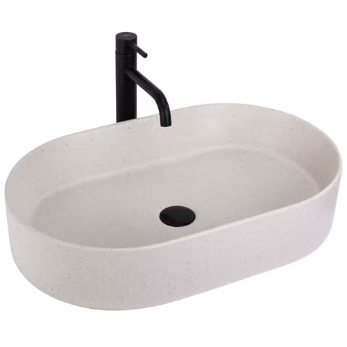 Rea - Lavabo Da Appoggio Nadia 60 In Ceramica, Ovale 61X38,5X12cm