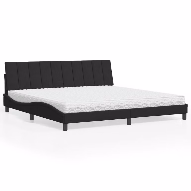 Letto con Materasso Hanko vidaXL in Velluto Nero 200x200 cm