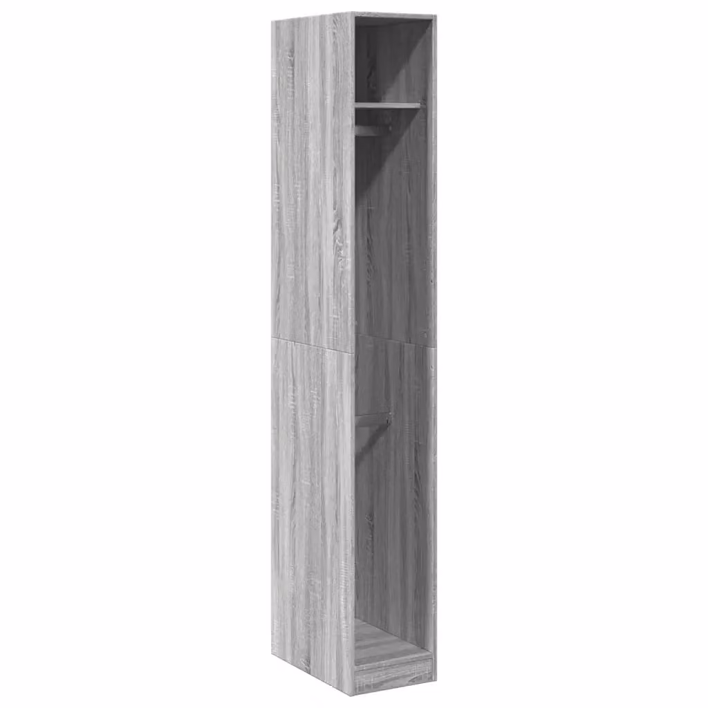 Armadio a muro vidaXL Grigio con ante a battente in legno e MDF per camera o ingresso L/P/H: 30 x 50 x 200 cm – 2