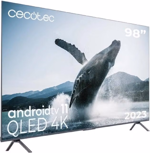 Smart TV QLED Cecotec serie v3+ vqu30098+s 4K UHD con Wi-Fi e Bluetooth, Nero