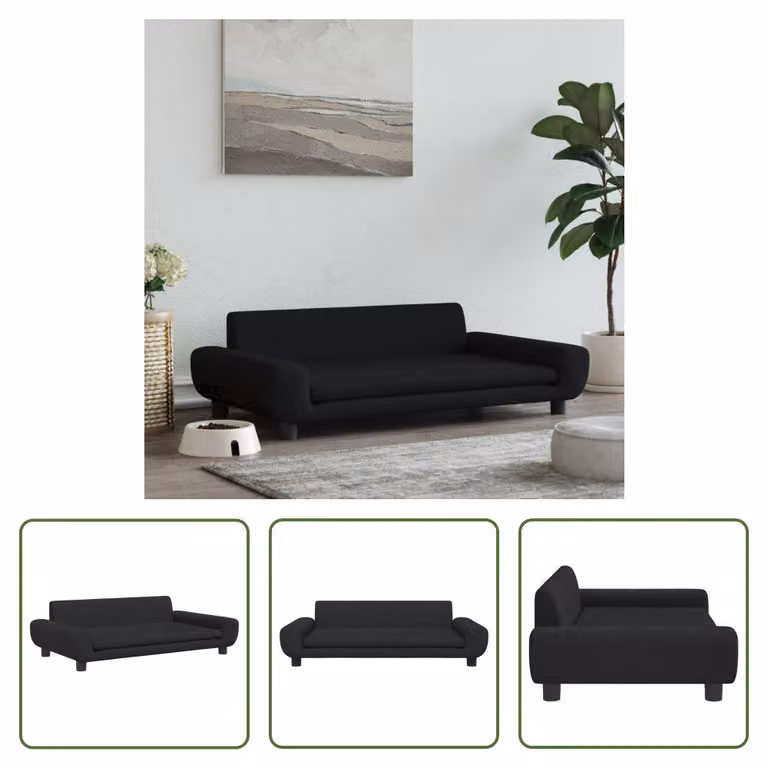 The Living Store Letto per cani nero 100x54x33 cm in velluto