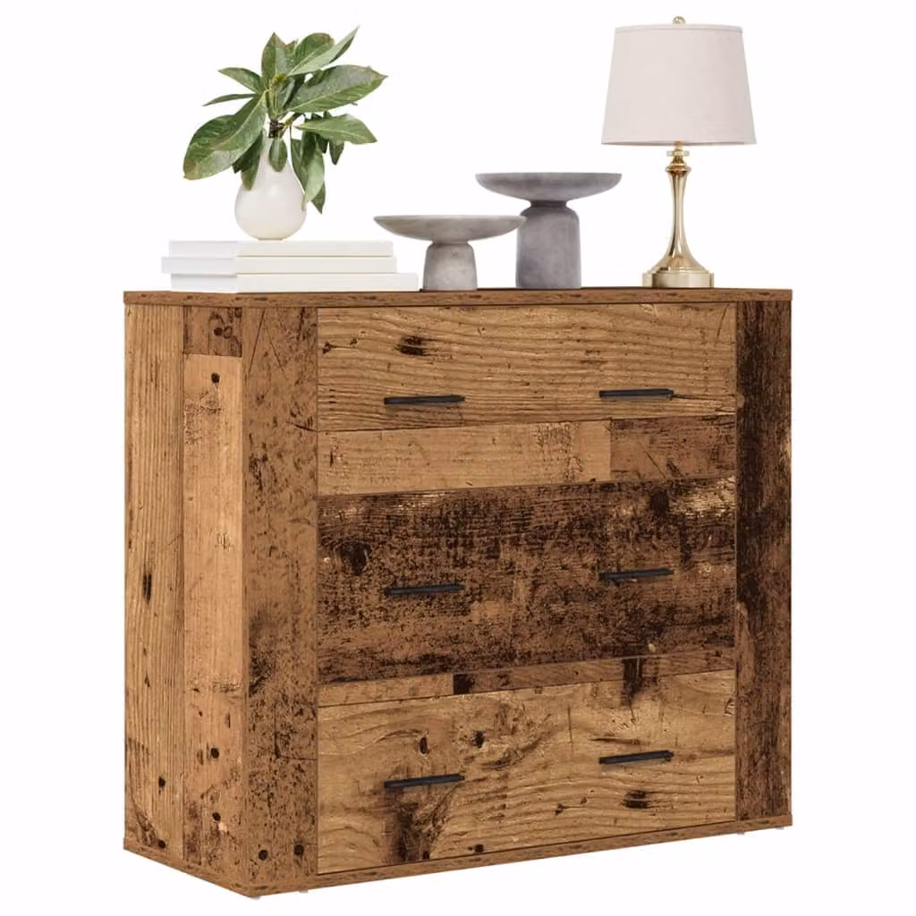 Credenza vidaXL in legno vecchio marrone in MDF, L 80 cm x P 33 cm x H 70 cm
