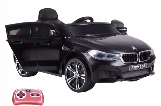 EasyComfort Macchina Elettrica per Bambini BMW 6GT 6V, Macchina Telecomandata con Musica e Fari LED, MP3, Clacson, 106 x 64 x 51 cm, Nero