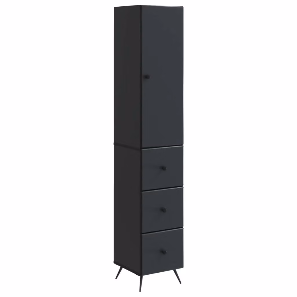Set di 2 armadi moderni vidaXL neri con ante scorrevoli e ripiani interni, L/P/H: 34,5 x 34,5 x 90 cm – 2