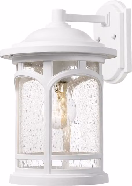 Applique da esterno Marblehead Quoizel colore bianco con vetro trasparente, attacco E27 60W, protezione IP44