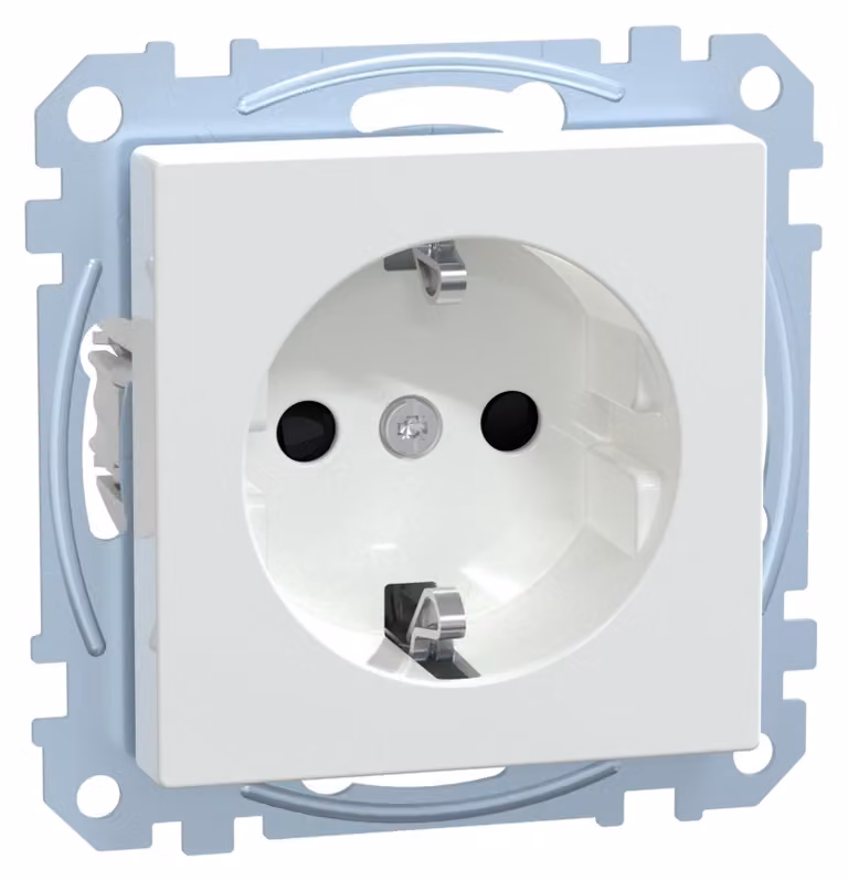Merten MEG2300-0325 Presa di corrente con protezione dei contatti rialzata Protezione contatti attiva bianco/lucido