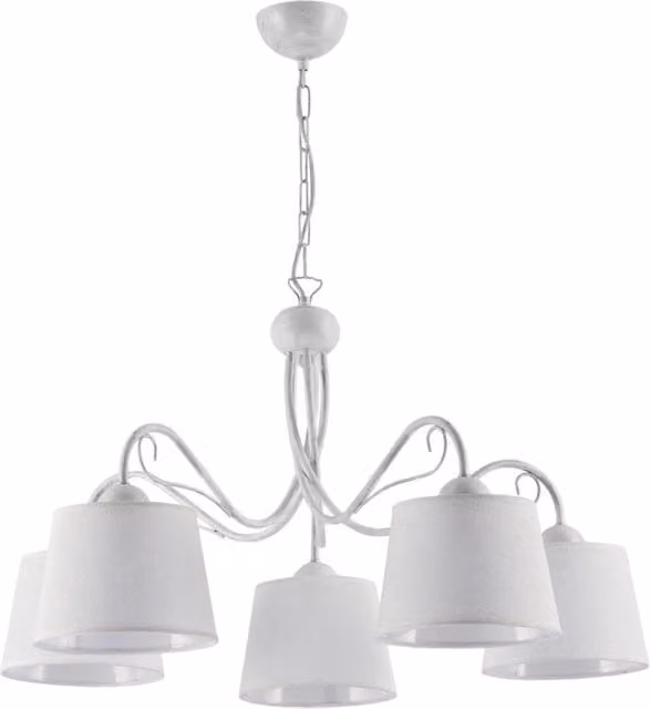 Lampadario retro 5 luci bianco E27 15W Kamelia Jupiter