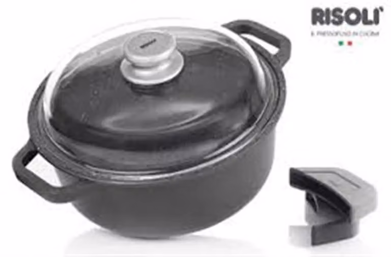Casseruola Granito Hard Stone ad induzione in alluminio pressofuso con coperchio e due maniglie, diam. 24cm