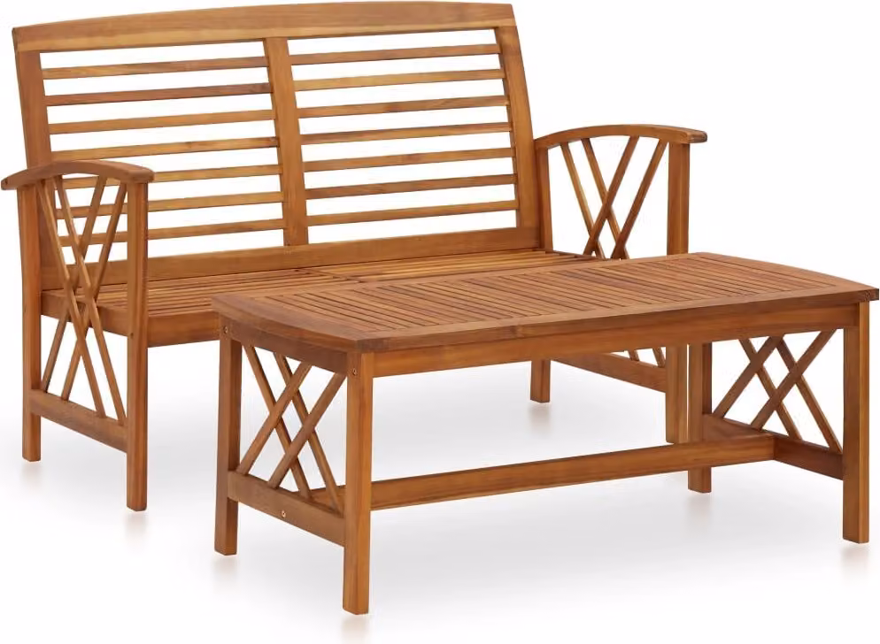 Maison Exclusive - Set Divani da Giardino 2 pz in Legno Massello di Acacia