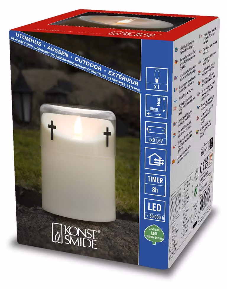 Luce commemorativa a LED con timer di 8 ore, luce bianco caldo, grado di protezione IP44, alimentazione a batteria