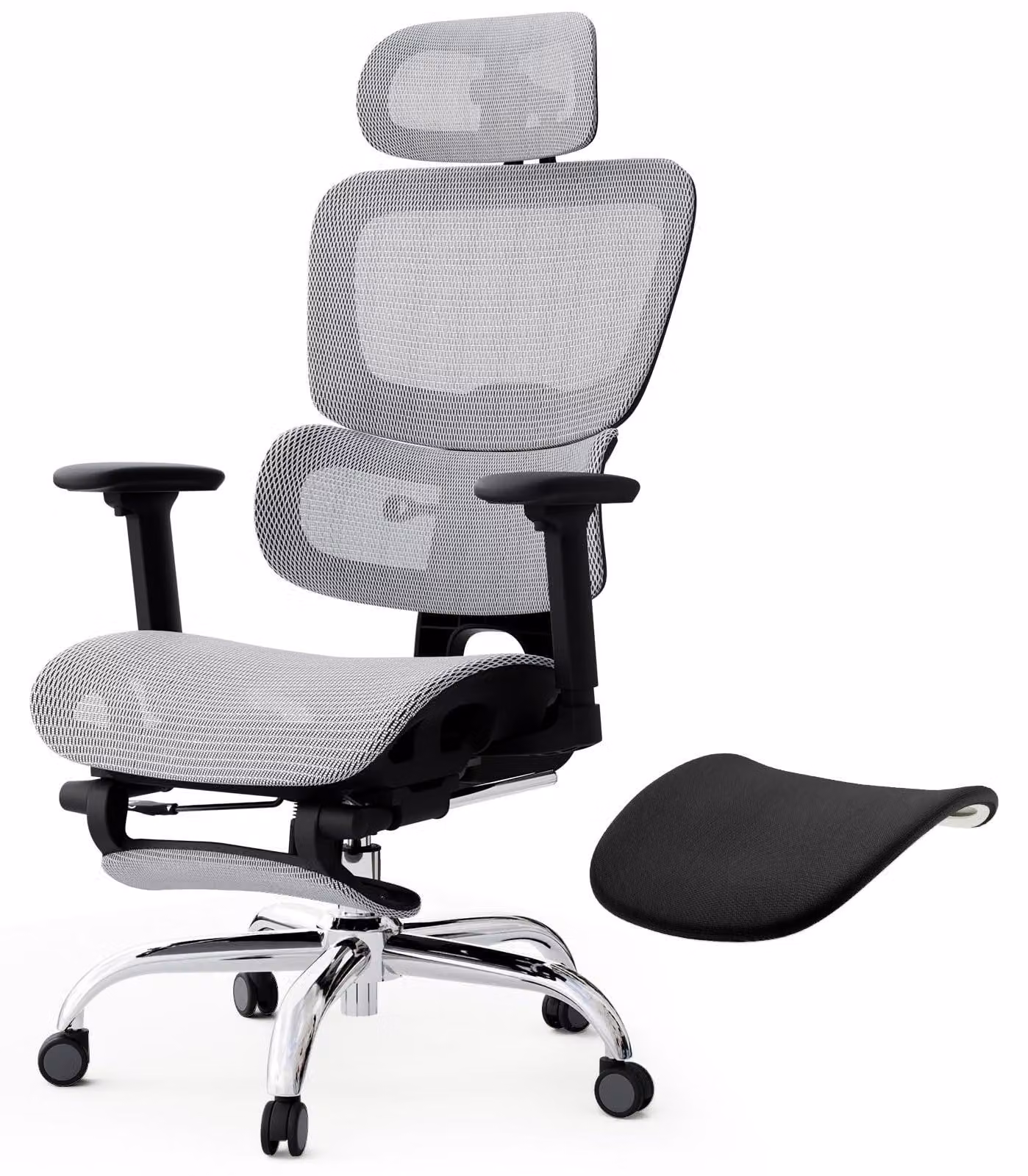Sedia da ufficio ergonomica con poggiapiedi e schienale regolabile