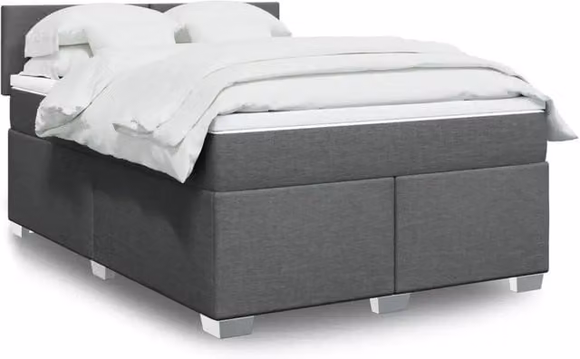 Letto Ibrido vidaXL con Giroletto a Molle e Materasso Grigio e Bianco L/P: 160 x 200 cm