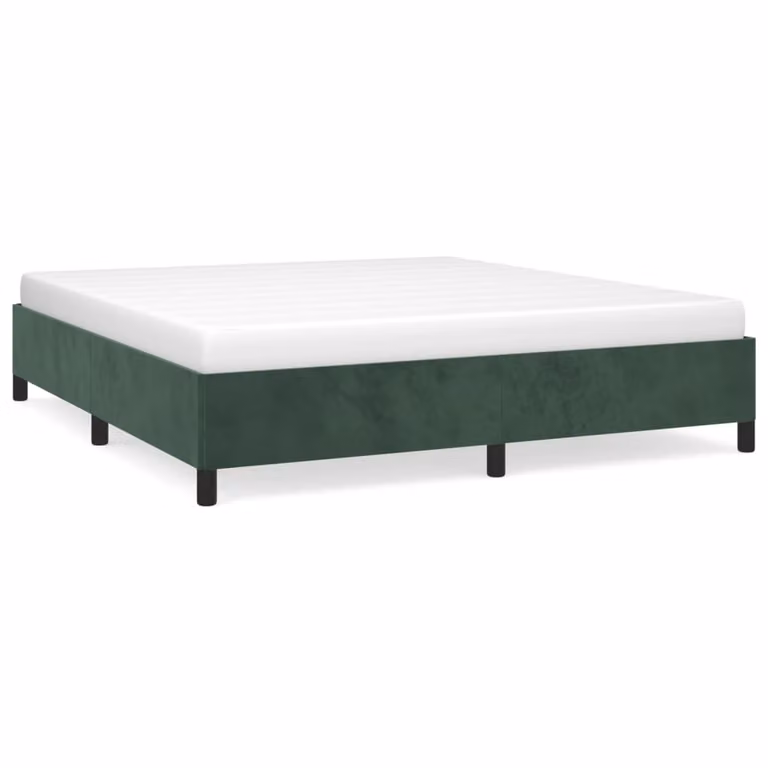 Giroletto senza Materasso Verde Scuro 160x200 cm in Velluto
