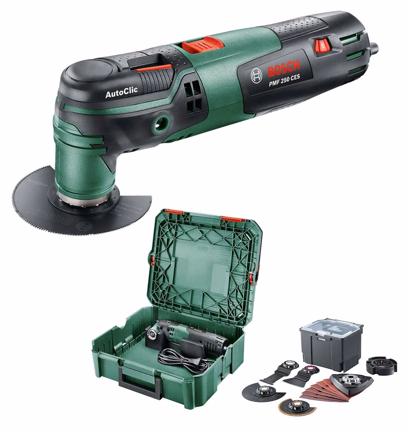Multitool Bosch PMF 250 CES 250 W, set di accessori universali, in SystemBox, taglia S - Amazon Edition