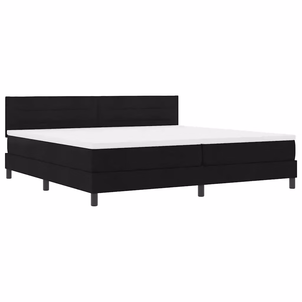 Letto a molle vidaXL con strisce LED e porta USB, rivestimento in tessuto nero, L/P/H: 200 x 200 x 88 cm – 2