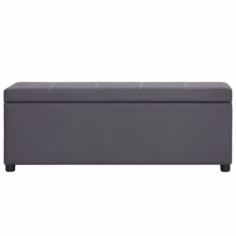 Panca con Vano Portaoggetti 116 cm Grigia in Pelle finta