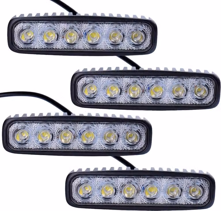Greenmigo 4 pezzi 18W LED faro da lavoro bianco 12V 24V riflettore barra luminosa da lavoro faro luce da lavoro lampada da lavoro fuoristrada