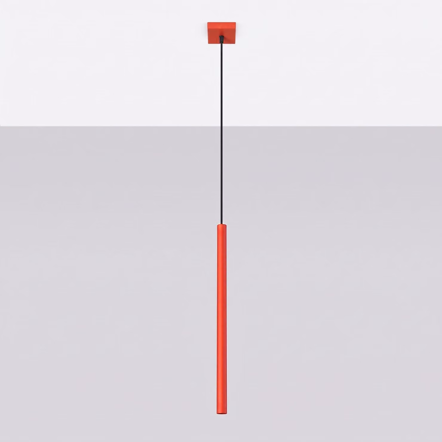 Lampada a sospensione PASTELO 1 rossa 1xG9 8W acciaio 120x8x8 cm Sollux Lighting