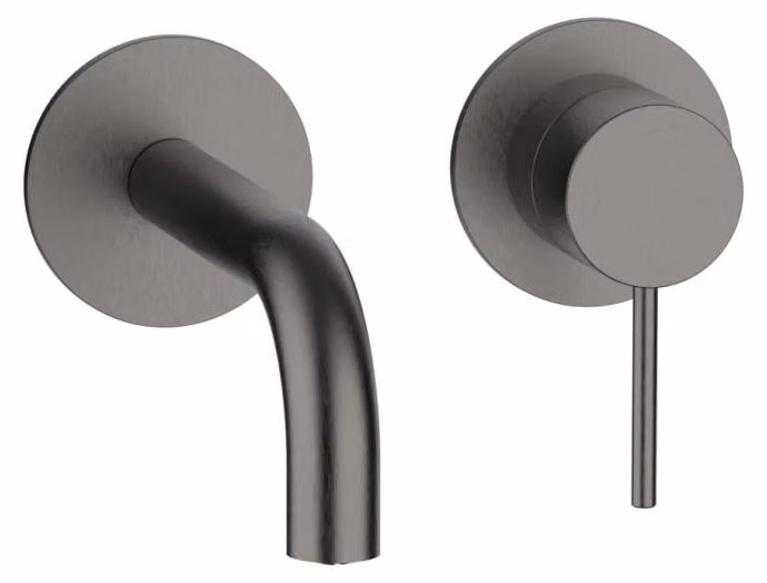Herzbach MODUL7 Miscelatore da lavabo a parete, set di colori 160 mm, Black Steel