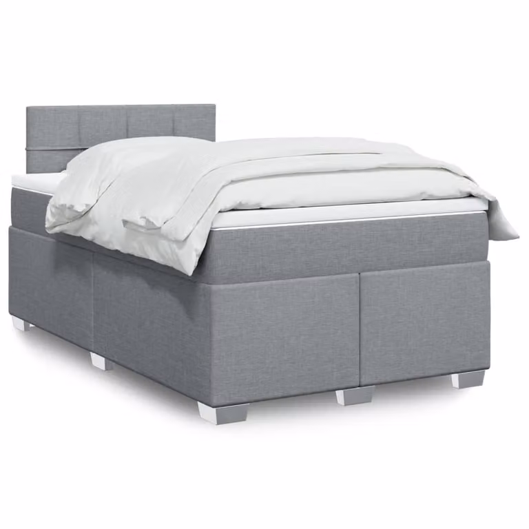 vidaXL Letto Ibrido con Materasso Grigio e Bianco L/P/H: 120 x 200 x 100,5 cm