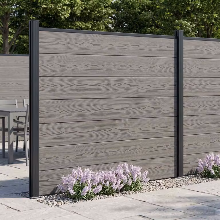 Maison Exclusive - Pannello per recinzione in WPC e alluminio, colore grigio
