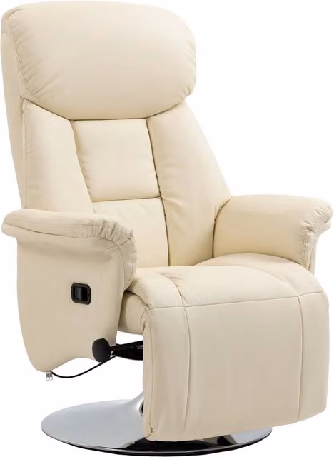Poltrona relax reclinabile in similpelle ¨C Zephmum ¨C 78x80x109 cm, crema
