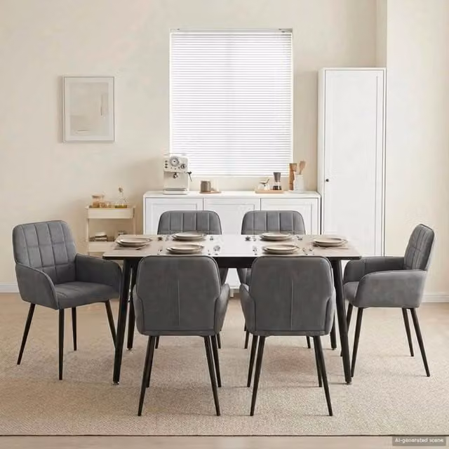Sedie da pranzo 6 pz Velluto Grigio Scuro 56.5 x 50 x 85 cm 3428176