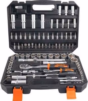 Set di Chiavi a Bussola Esagonali Wokin in Acciaio Cromo Vanadio, 94 Pezzi, Colore Multicolore, Attacchi 1/2 e 1/4