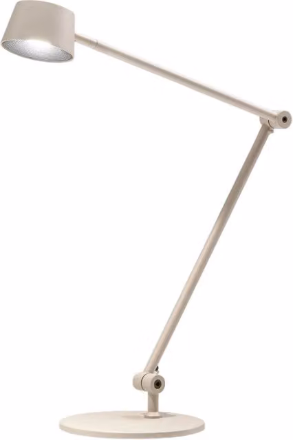 Lampada da Tavolo Efira L Gea Luce, LED 6,2W 3000K Dimmerabile e Orientabile, Struttura in Alluminio Beige con Diffusore in Metacrilato Trasparente