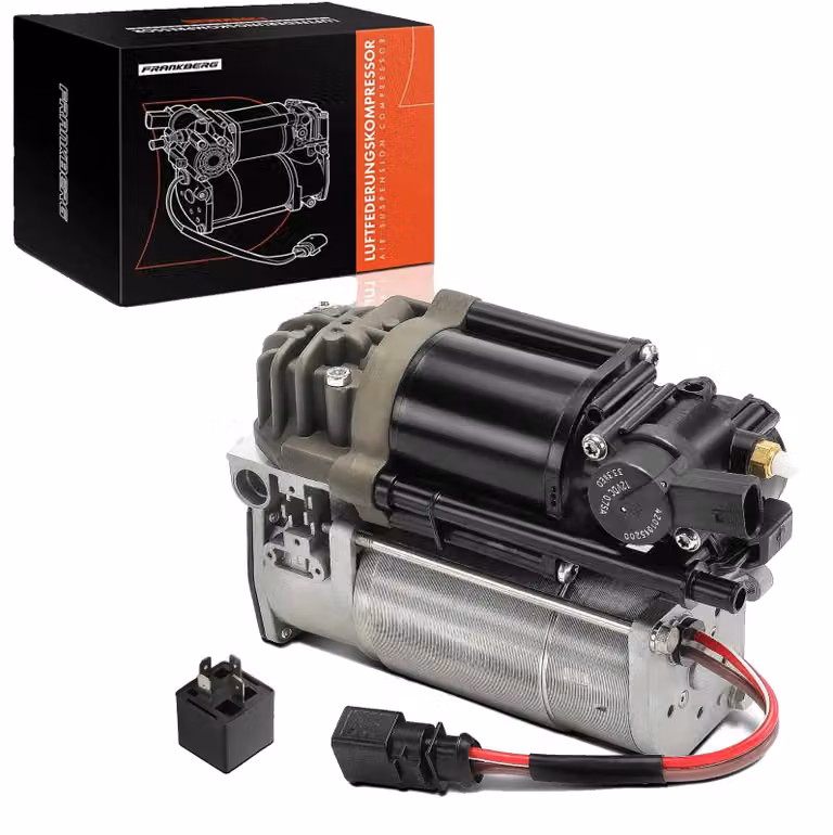 Compressore per sospensioni pneumatiche, dimensioni 25 cm x 10 cm x 15 cm, peso 4,1 kg, compatibile con AUDI, include relè, componenti di alta qualità