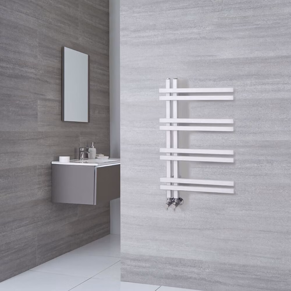 Scaldasalviette di Design - Termoarredo Bagno Bianco - 800 x 500mm - 280Watt - Tika