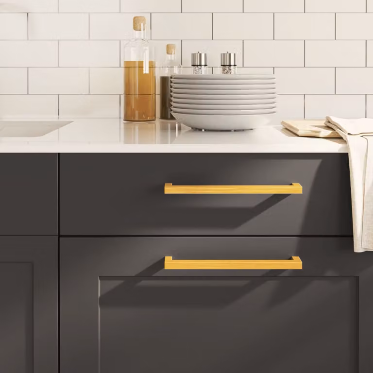 Set di 10 maniglie per mobili a barra vidaXL in acciaio inox color oro lucido