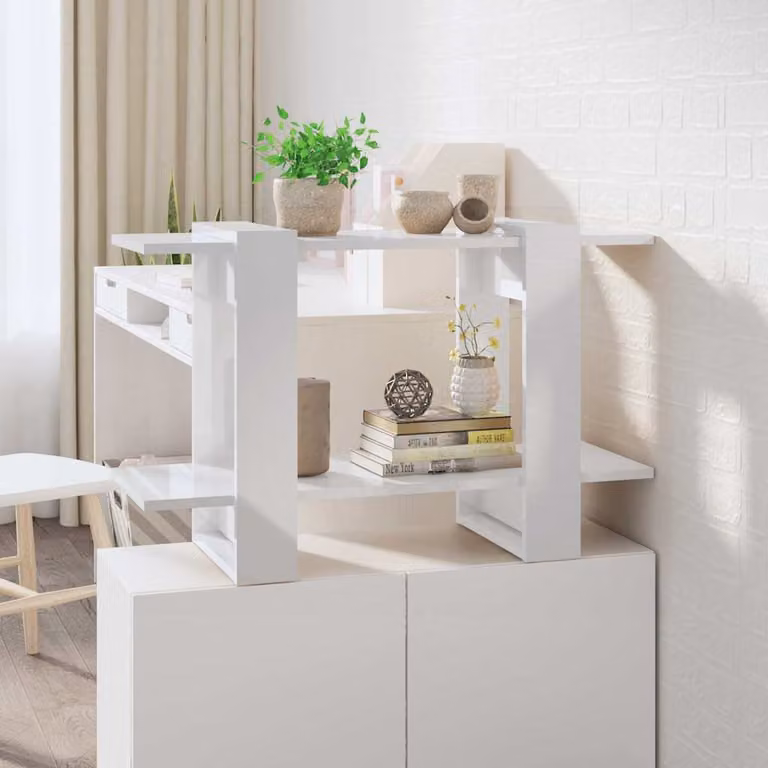 Libreria divisorio vidaXL Bianco Lucido L 80 x P 30 x H 51 cm