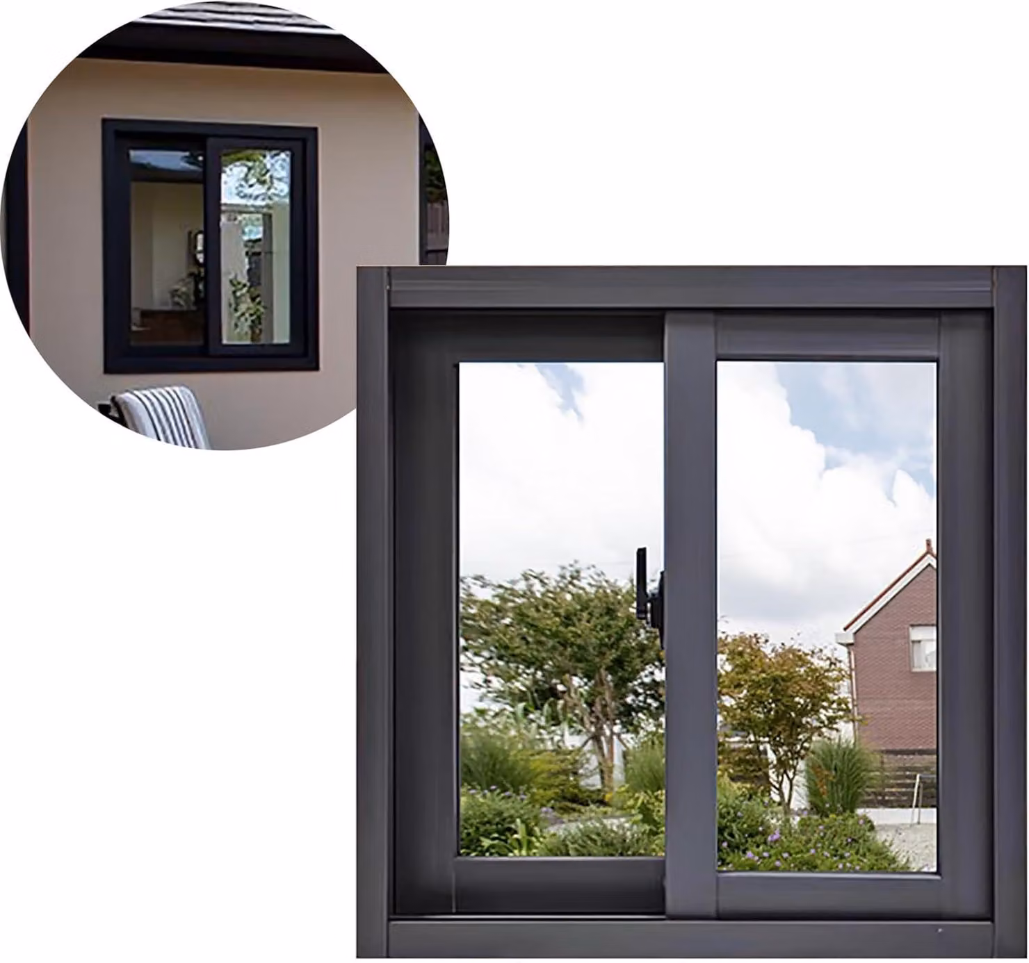 Finestra scorrevole di ricambio realizzata in lega di alluminio, dimensioni 78,9 x 40,6 cm, con vetro temperato, ideale per capannoni, serre, camper e bagni, con superficie in fibra di vetro nera e design elegante