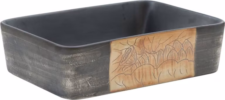 Lavabo Appoggio Nero Marrone Rettangolare 46x35,5x13cm Vetroceramica