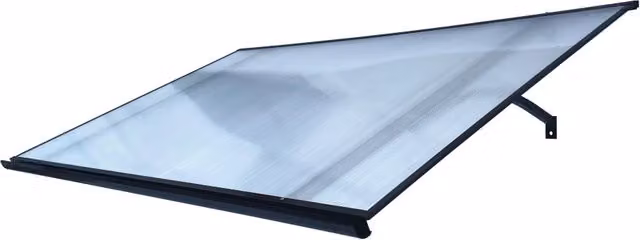 Tettoia a mansarda Starkedach Straight T-160 con telaio in alluminio antracite e rivestimento in policarbonato trasparente – 1
