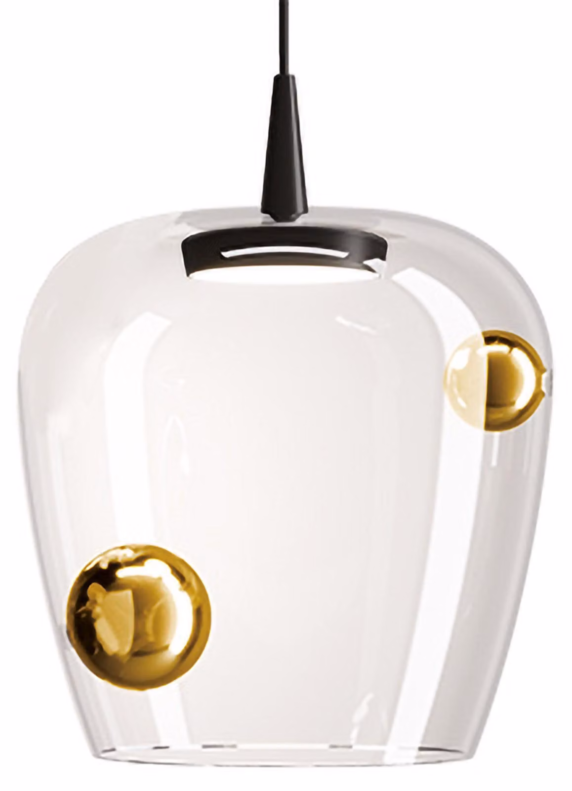 Zafferano Lampada a sospensione Bilia 27cm LED TRIAC 8W 2700K Vetro soffiato finitura Nero e Bronzo per illuminazione interni di design elegante