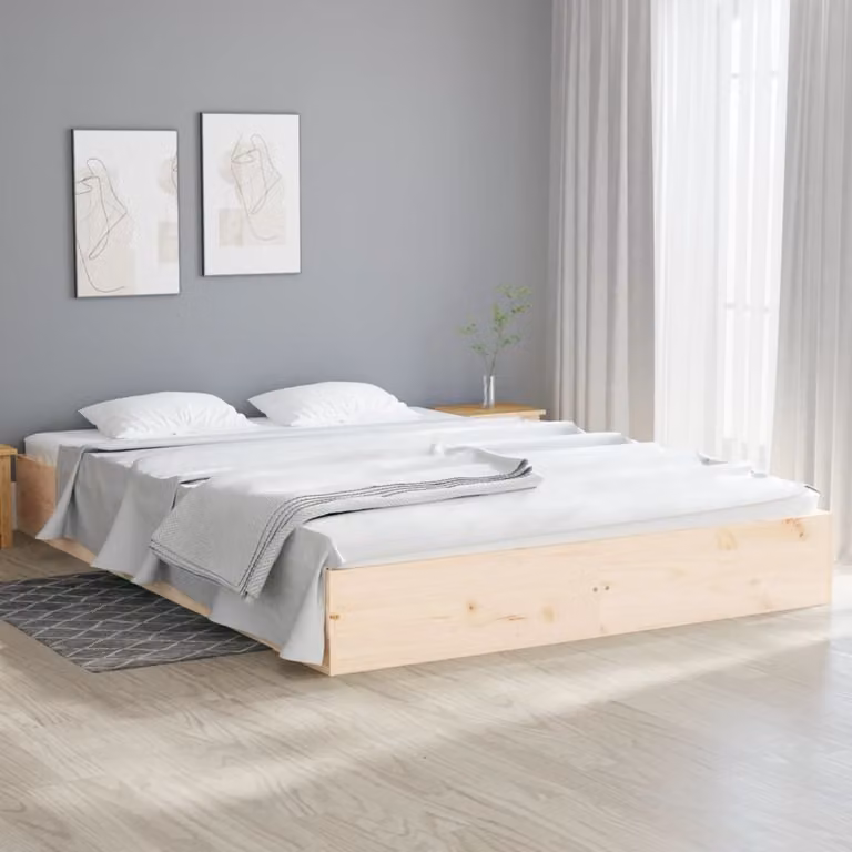 The Living Store Letto in legno massiccio 120x200 cm