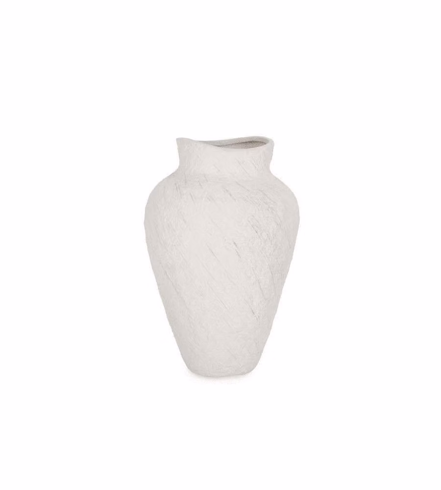 Vaso in Porcellana Elayda Bianca 20x19,3 cm Altezza 31 cm