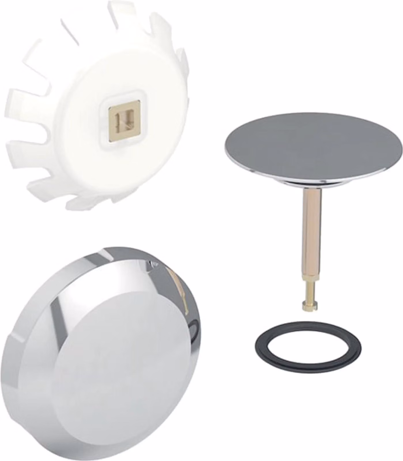 Kit di montaggio per scarico BW d52, cromato, incl. trascinatore quadrato