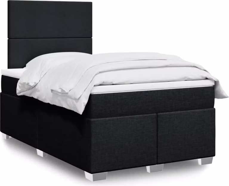 Maison Exclusive - Letto boxspring con materasso nero 120x190 cm Tessuto