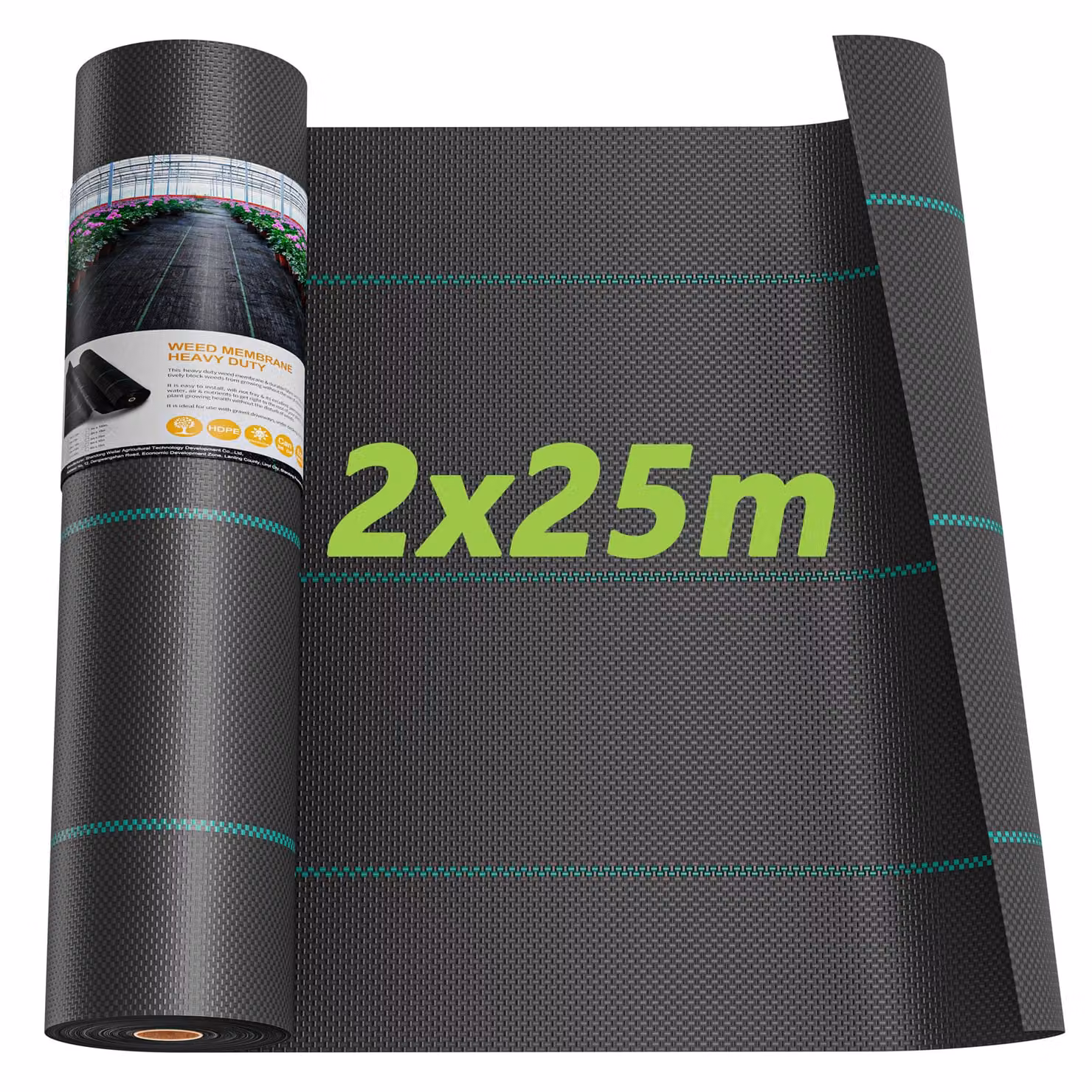 Iropro 50m² Velo per erbacce da giardino Velo per erbacce pellicola protettiva Velo per terreno tessuto permeabile all'acqua 90g/m², 2mx25m