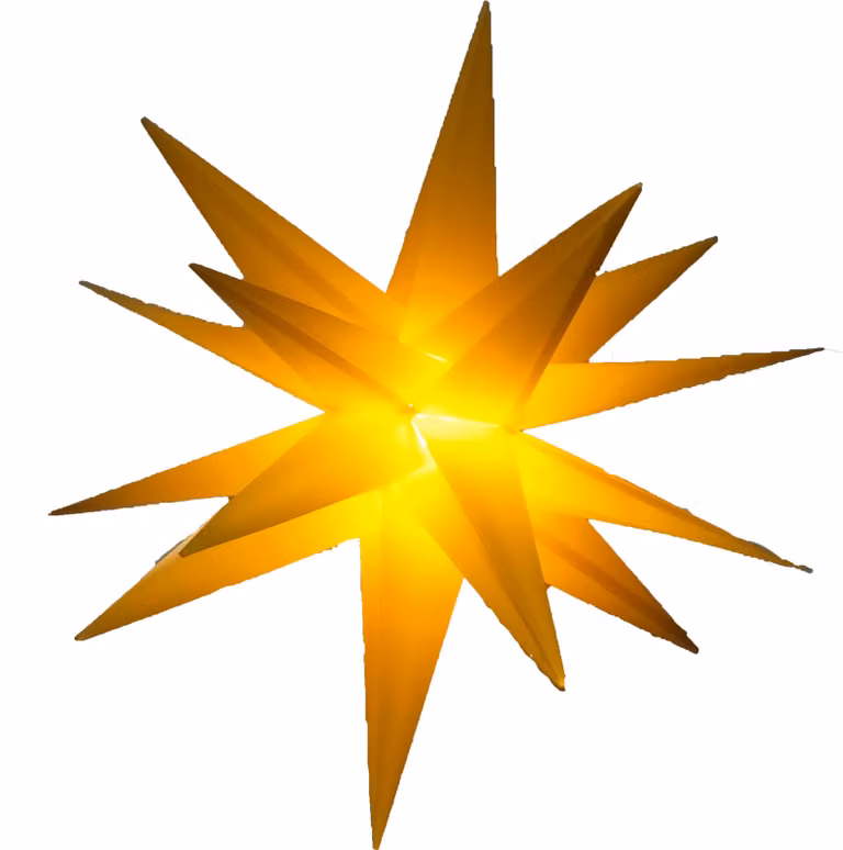 Stella LED in plastica gialla 25cm batteria 6/18h timer IP44 esterno 35499