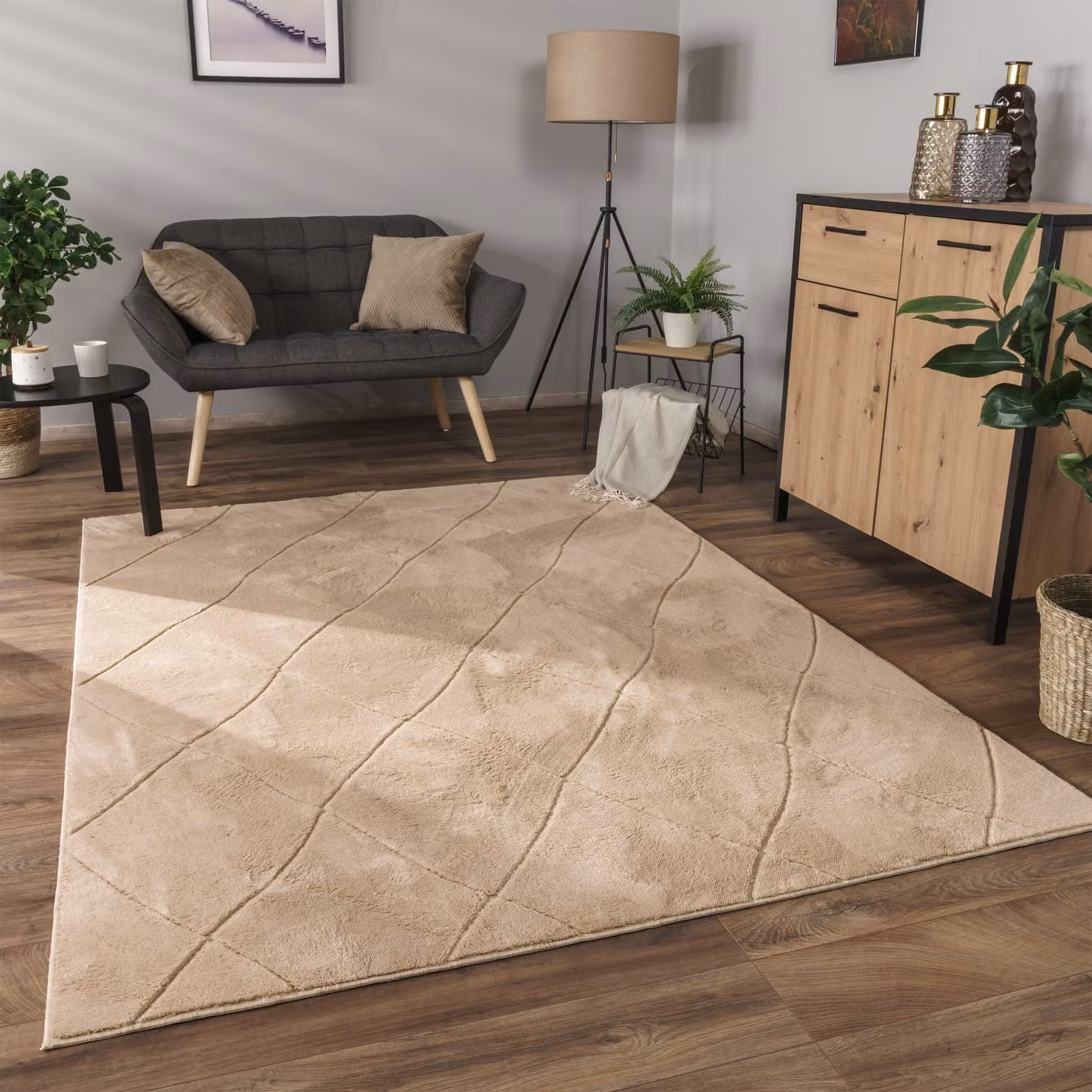 Tappeto lavabile Utah beige in fibre sintetiche L: 60 cm x P: 100 cm – 2
