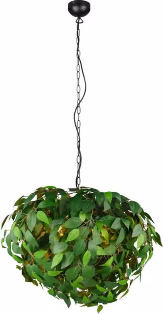 Lampada a sospensione Leavy Trio Lighting in metallo e plastica, verde e nera, D 70 cm – 1