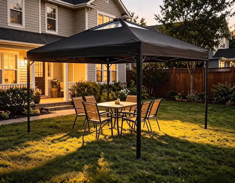 Gazebo pop-up 3x3 metri - Tenda da giardino impermeabile - Tetto ventilato - Struttura in acciaio robusta - Altezza regolabile - Protezione UV - Colore: nero