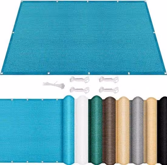 Ombrellone da giardino - Ombra per spazi esterni - Arredo da giardino - Materiale traspirante e resistente - 100 x 220 cm - Azzurro