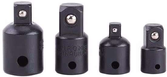 Set di 4 adattatori per prese, convertitori per chiavi a bussola da 1/2", 3/8" e 1/4"